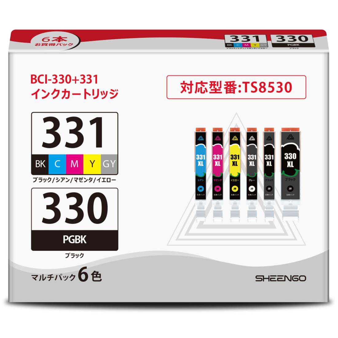 BCI-331+330/6MP インクカート リッジ キヤノン 用 BCI-331(BK/C/M/Y/GY)+330 6色マルチパック 純正 (..