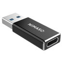 NIMASO USB Type C(メス)to USB 3.0(オス)変換アダプタ【両面USB 3.0 高速データ伝送】QC3.0 高速充電 スマホ/パソコンなどに対応 usb c 変換コネクタ Black NAD22A437(2)