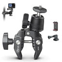 Ulanzi スーパークランプ 360°雲台 カメラマウント 1/4ネジ カメラホルダー Gopro用 緩み防止 蟹バサミクランプ モニターサポート/液晶モニタ...