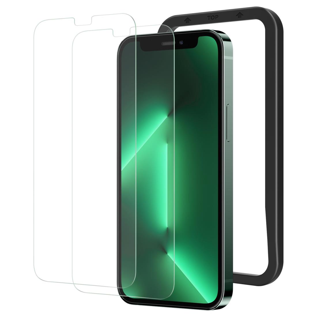 NIMASO ガラスフィルム i Phone12Pro Max i Phone 13 Pro Max 用 フィルム 強化 ガラス 保護 i Phone 12 Pro Max 対応 2枚セット ガイド枠付き NSP20I111