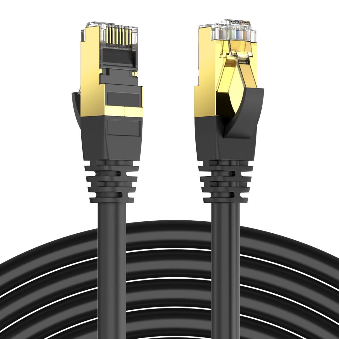 Ankuly LANケーブル 屋外用 ランケーブル CAT6準拠 PoE対応 20m コネクタ付き カテゴリ6 業務用(ブラック)
