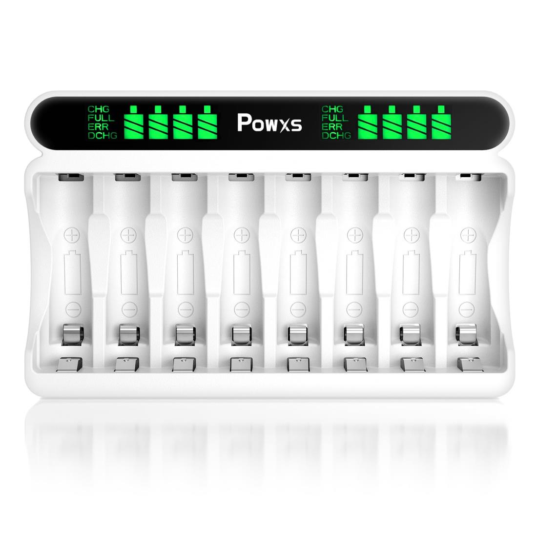 POWXS 電池 単3 単4 充電器 急速電池充電器 LCD液晶ディスプレイ ニッケル水素/ニカド 単三充電池/単四..