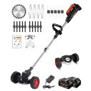 充電式 草刈機 電動 草刈り機 1800w 低騒音 20000rpm 1.6kg軽量 コードレス セキュリティ設計 伸縮 折り畳み 角度調整 小型ハンディ保管が...