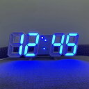 LEDデジタル時計 目覚まし 3D wall clock 置き時計 壁掛け スヌーズ アラーム 明るさ調整 ナイトランプ 年/月/日温度表示 キッチン 日本語取扱説明書付き 2022 アップグレード版 -- オーセンティックストア:FAVOR-VIV (白い, 青色光)(3)