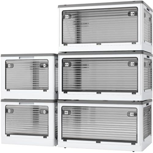 X XUNTAO【収納ボックス 折りたたみ】蓋付き 積み重ね 全方向から取り出せる 収納ケース 衣類 布団 お..