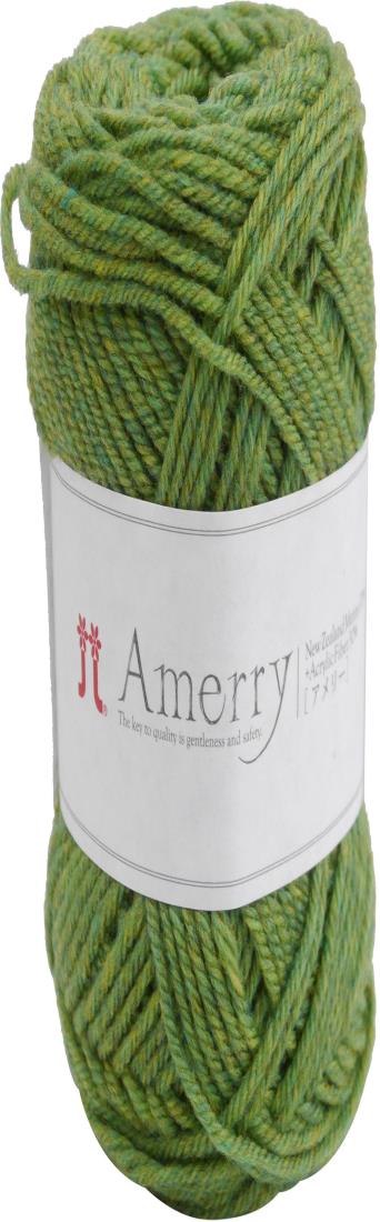 ハマナカ アメリー 毛糸 並太 col.13 黄緑 系 40g 約110m 5玉セット 2261