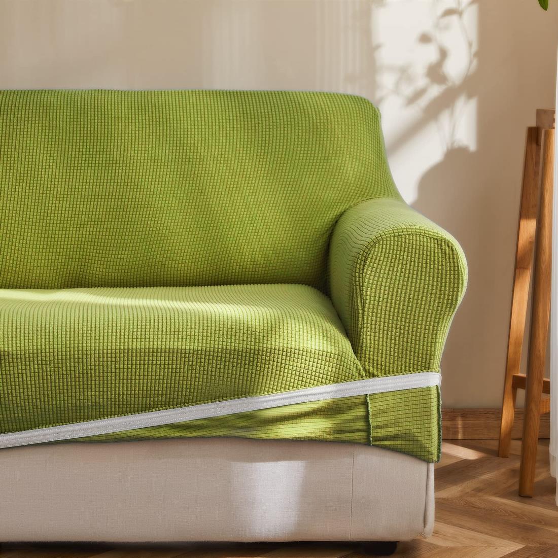 Topfinel ソファーカバー 2人掛け 肘付き 無地 北欧風 ストレッチ フィットタイプ 伸縮素材伸び良く 滑..