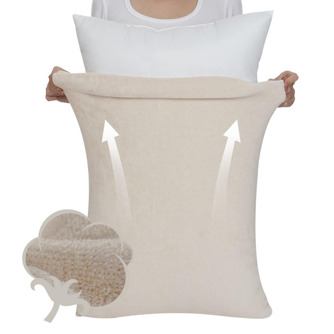 【高級天然綿100％・3D伸縮】 枕カバー タオル地 のびのび 厚手 パイル 43x63cm オールシーズン ピロー..