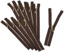 Y.K.K 玉付ファスナー 14cm 10本入 こげ茶 3G14-570(3)