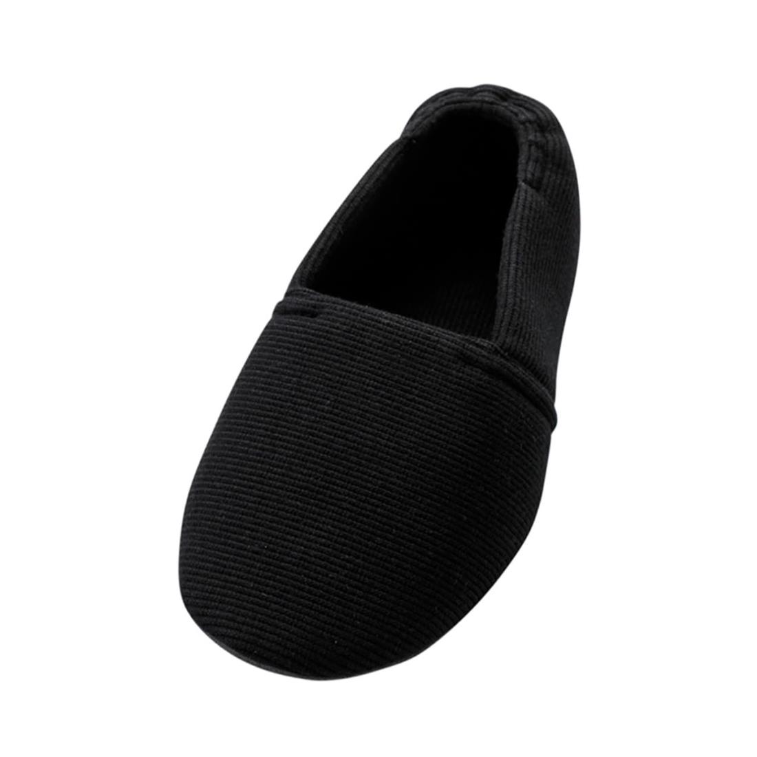 徳武産業 介護シューズ あゆみ エスパド 室内用 ブラック Lサイズ(23.5~24.5cm) 足囲3E相当 両足