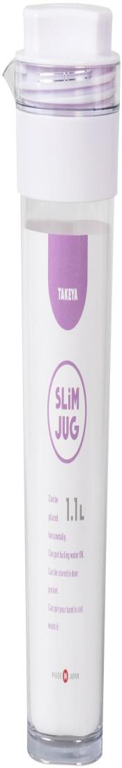 タケヤ化学工業 TAKEYA スリムジャグII 1.1L ソフトパープル 耐熱100度 横置きOK 広口でお手入れ簡単 ドアポケットの前列に