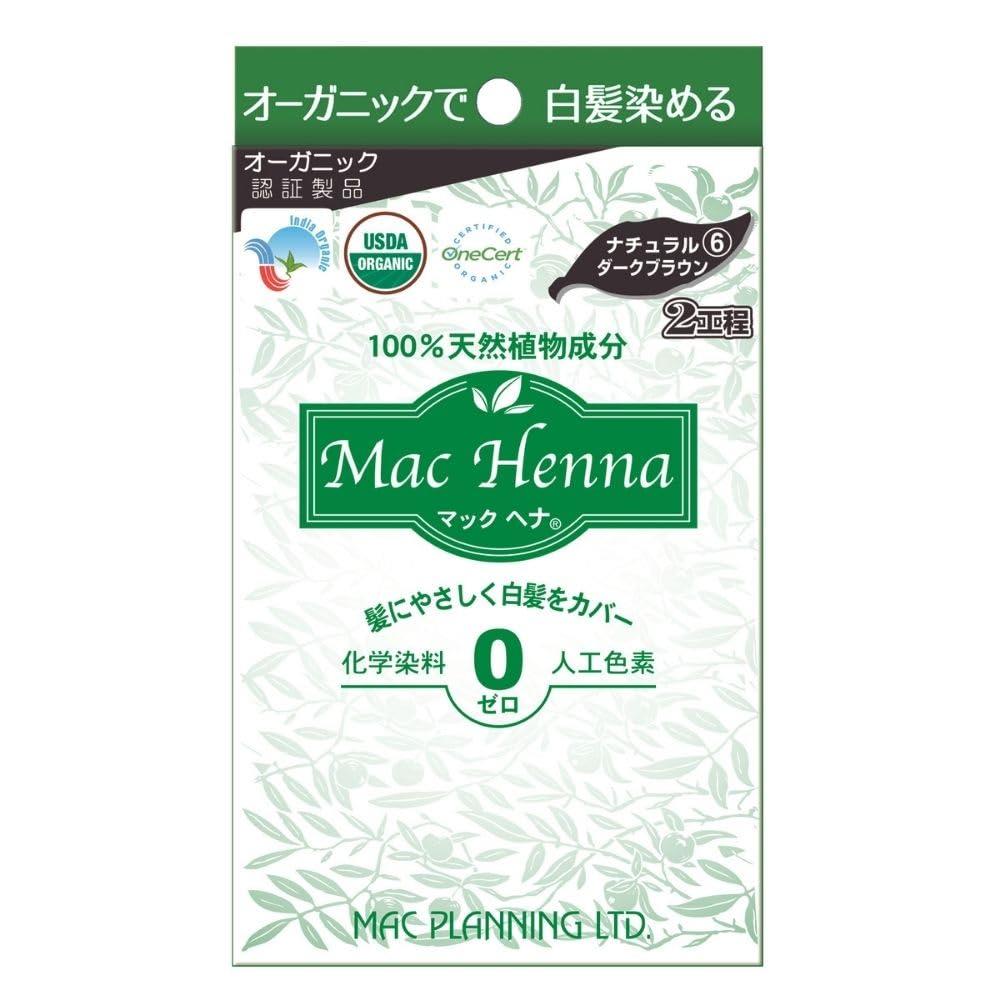 マックプランニング マックヘナ ナチュラルダークブラウン 白髪染め 100グラム (x 1)