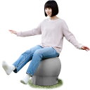 山善 バランスボール 椅子 スツール 固定 45cm 空気入れ付き インテリアに馴染むカバー 体幹トレーニング オットマン 軽量 グレー HBS-48(GY)(4)