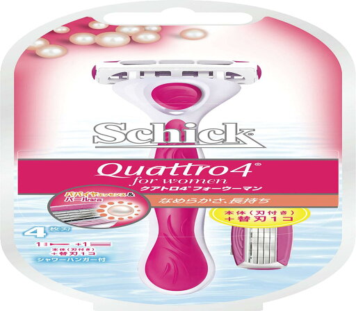 Schick(シック) シック Schick クアトロ4フォーウーマン ホルダー (替刃2コ付) 女性用 カミソリ 替刃(1コは本体に装着済み) Schick(シック) シック Schick クアトロ4フォーウーマン ホルダー (替刃2コ付) 女性用 カミソリ 替刃(1コは本体に装着済み)