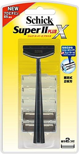 Schick(シック) シック Schick スーパーII プラスX 2枚刃 ホルダー 替刃2コ付 替刃(1コは本体に装着済み) Schick(シック) シック Schick スーパーII プラスX 2枚刃 ホルダー 替刃2コ付 替刃(1コは本体に装着済み)