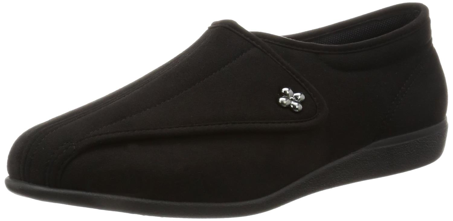 カイホシュギ 介護シューズ 軽量 転倒予防 リハビリ 幅広3E KHS L011 レディース ブラック 24.5 cm 3E