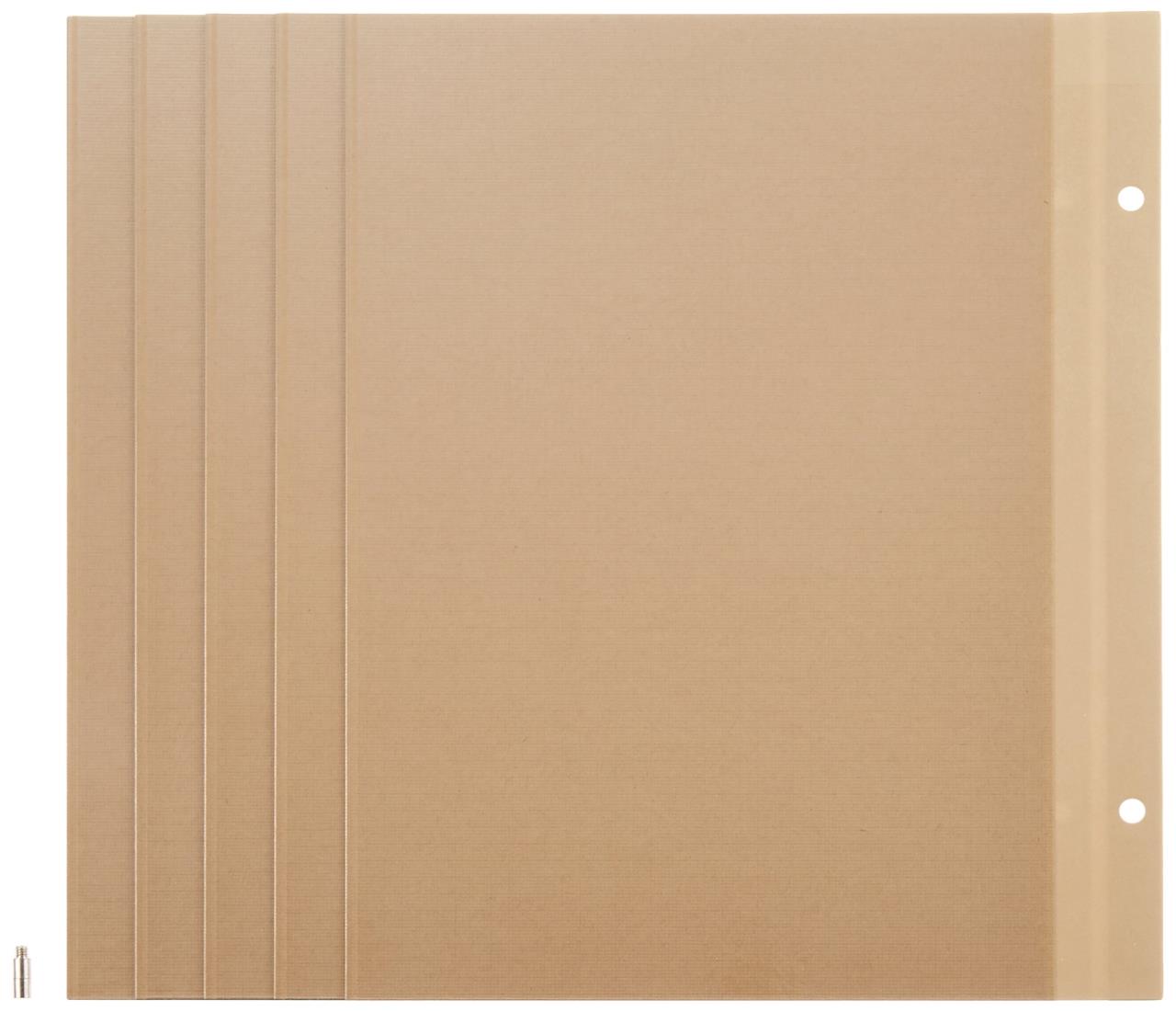 ナカバヤシ フリーアル バム替台紙 プラコート台紙 ビス式A4サイズ クラフト ア-A4PR-5-KR