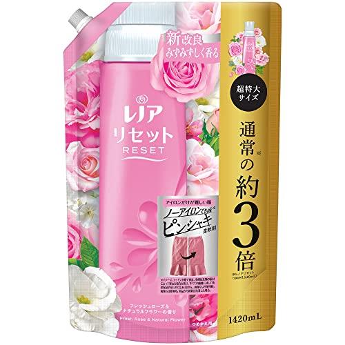 大容量 レノア リセット 柔軟剤 フレッシュローズ＆ナチュラルフラワー 詰め替え 1,420mL