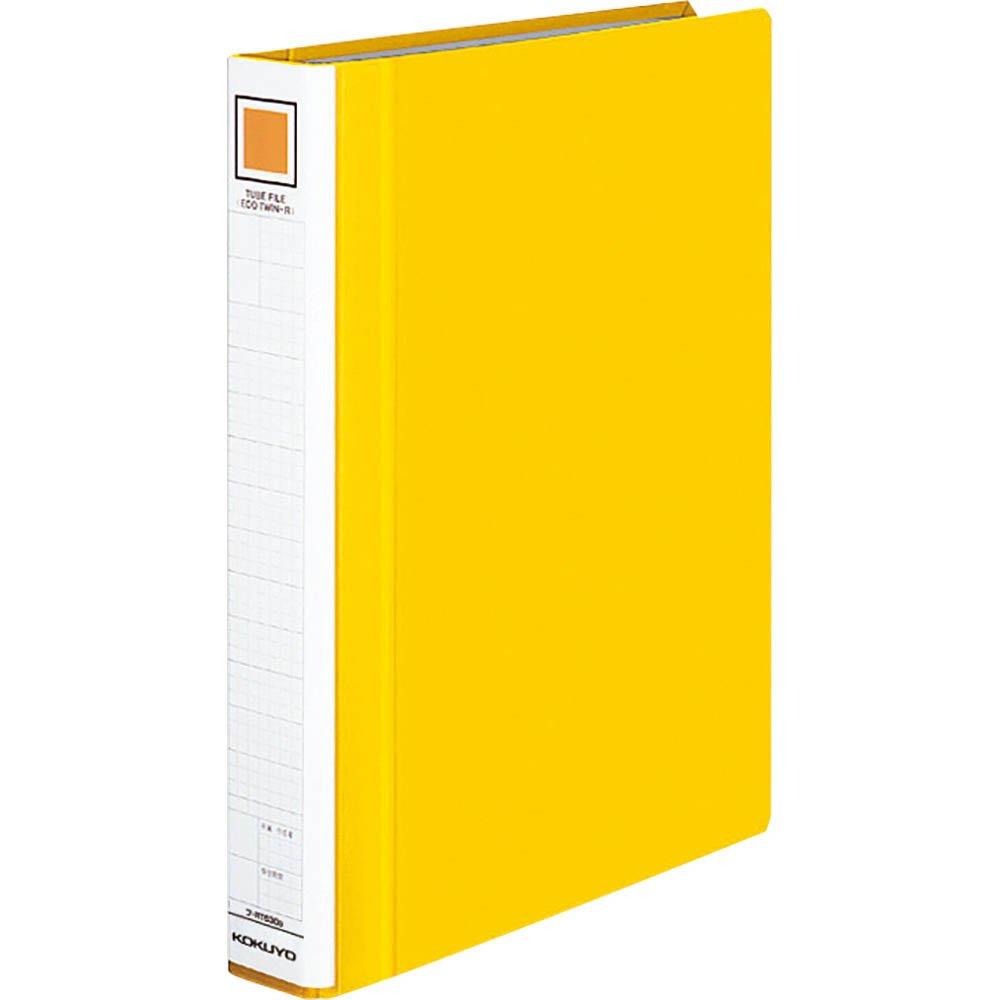 コクヨ ファイル パイプ式ファイル エコツインR(両開き) A4 2穴 300枚収容 黄 フ-RT630Y