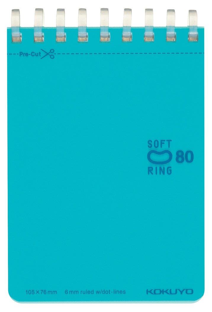 コクヨ(KOKUYO) メモ ソフトリング ドット入りB罫 A7 80枚 水色 メ-SV378BT-LB