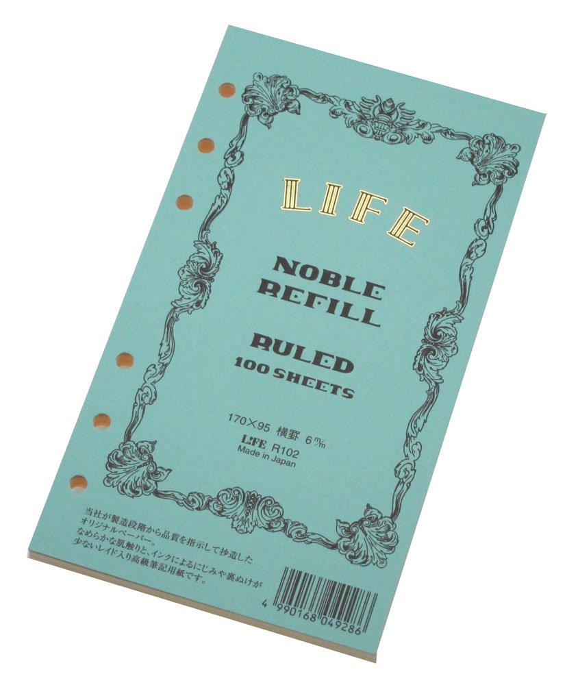 ライフ ノーブル システム手帳 リフィル 横罫 バイブルサイズ R102
