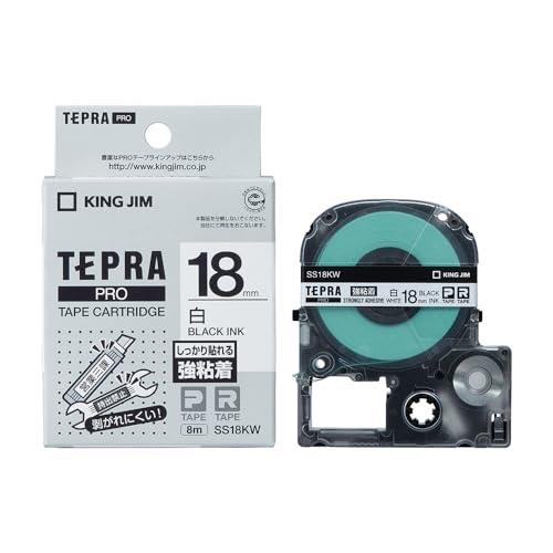 【純正】 キングジム(Kingjim) テプラPROテープカート リッジ 強粘着 18mm 白ラベル/黒文字 長さ8m SS18KW 【純正】 キングジム(Kingjim) テプラPROテープカート リッジ 強粘着 18mm 白ラベル/黒文字 長さ8m SS18KW