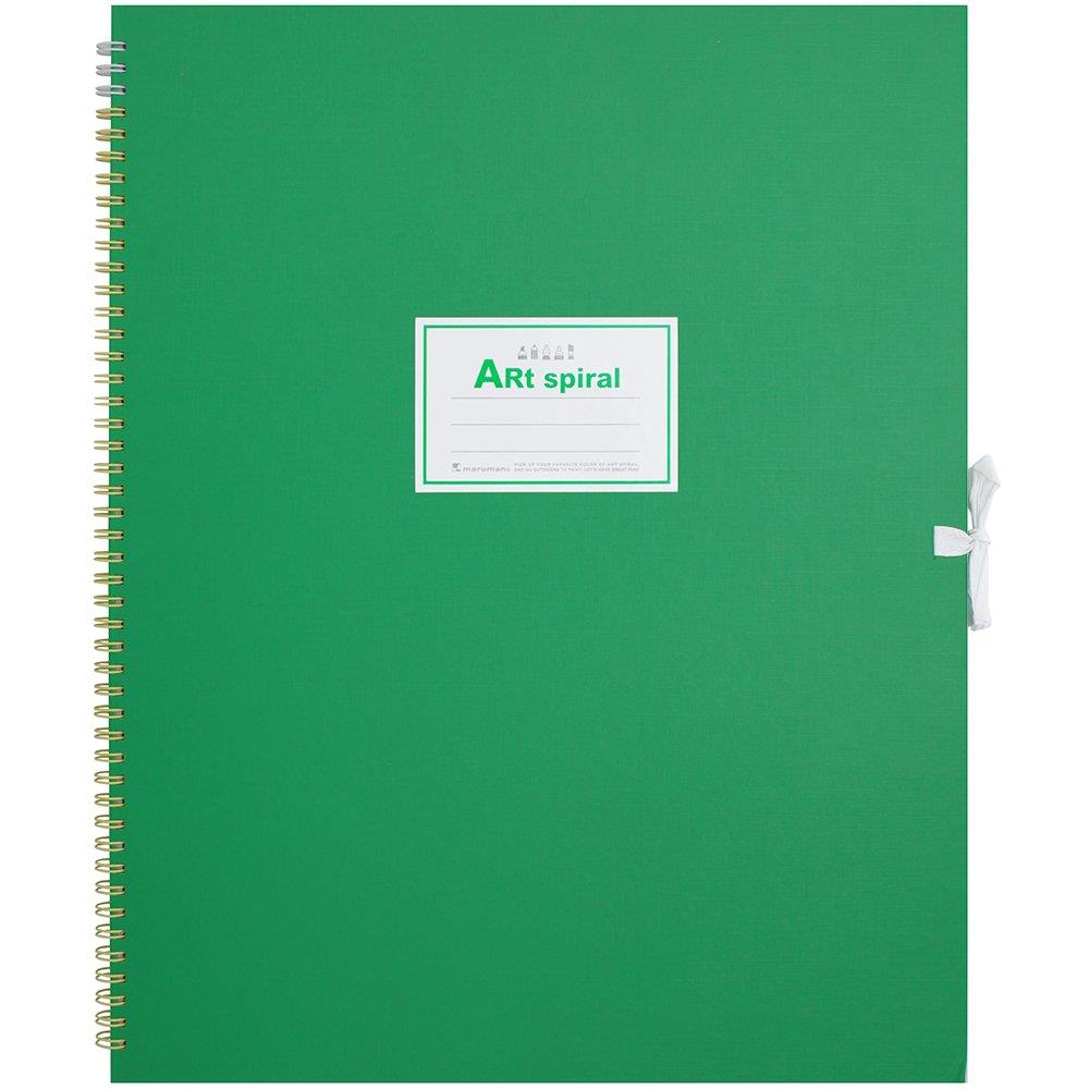 マルマン スケッチブック アートス パ イ ラ ル F6 厚口画用紙 24枚 グリーン S316-33