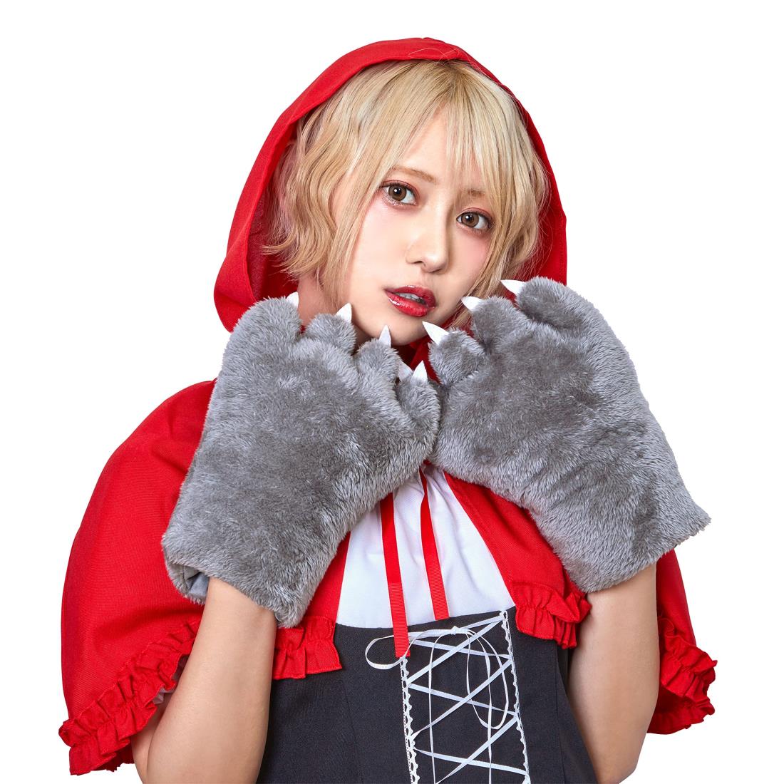 クリアストーン(Clearstone) もふもふアニマル コスプレ ハロウィン おおかみの手 ユニセ ックス グレー