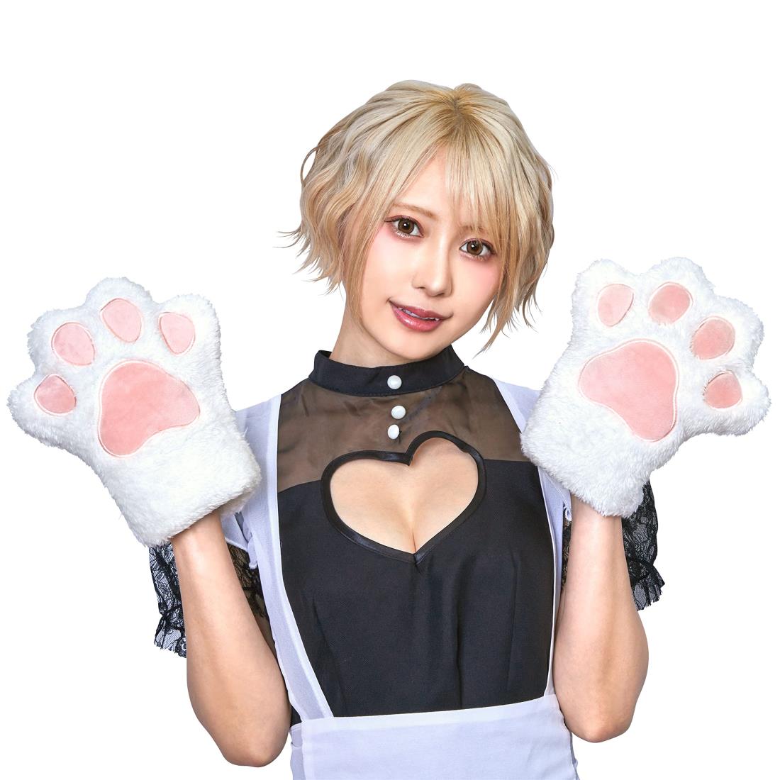 クリアストーン(Clearstone) もふもふアニマル コスプレ ハロウィン 白ねこの手 ユニセ ックス ホワイト