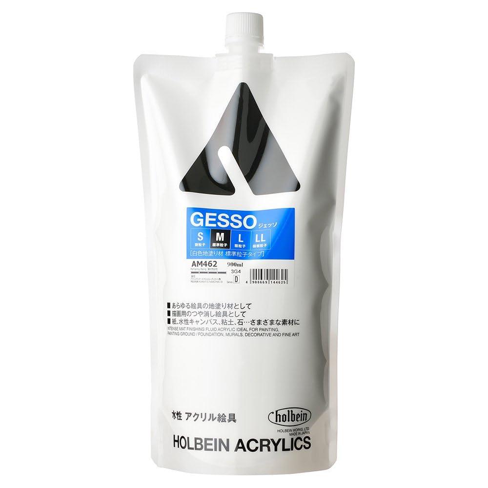 ホルベイン アクリリックメディウム AM462 900ml ジェッソ M 〈白色地塗り材 標準粒子タイプ〉 14462