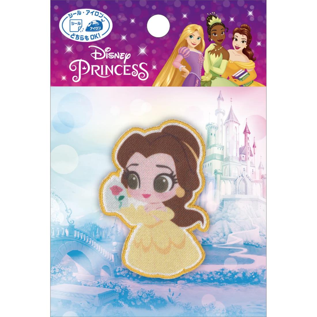 パイオ ニア ディズニー プリンセス ベル ワッペン 横37mm×縦54mm シール ・ アイロン 両用 接着 MY6004-MY518