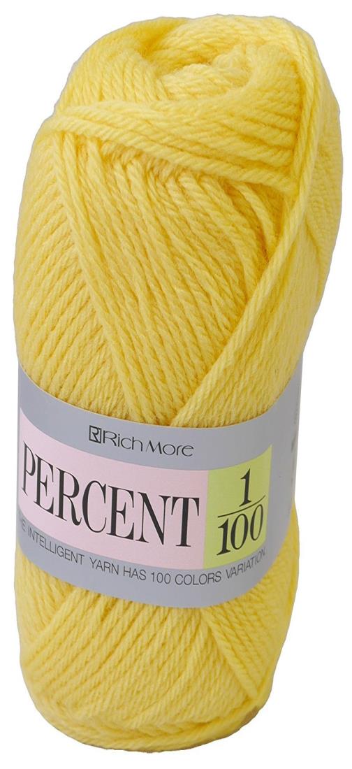 リッチモア パーセント 毛糸 並太 Col.4 イエ ロー 系 40g 約120m 017