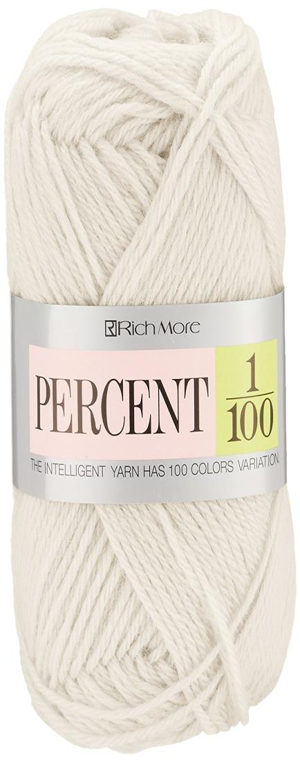 ハマナカ(HAMANAKA)リッチモア パーセント 毛糸 並太 Col.1 ホワイト 系 40g 約120m 017