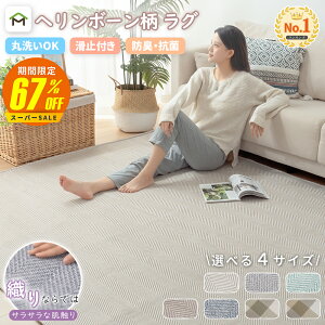 【SS期間67%OFF 6/11 2時まで】ラグ 夏用 洗える オールシーズン カーペット 2畳 3畳 ラグマット 春夏ラグ ジャガード織り ラグマット ラグ ヘリンボーンラグ 北欧 掃除簡単 無地調 床保護 防音 リビング 滑り止め おしゃれ 母の日 送料無料