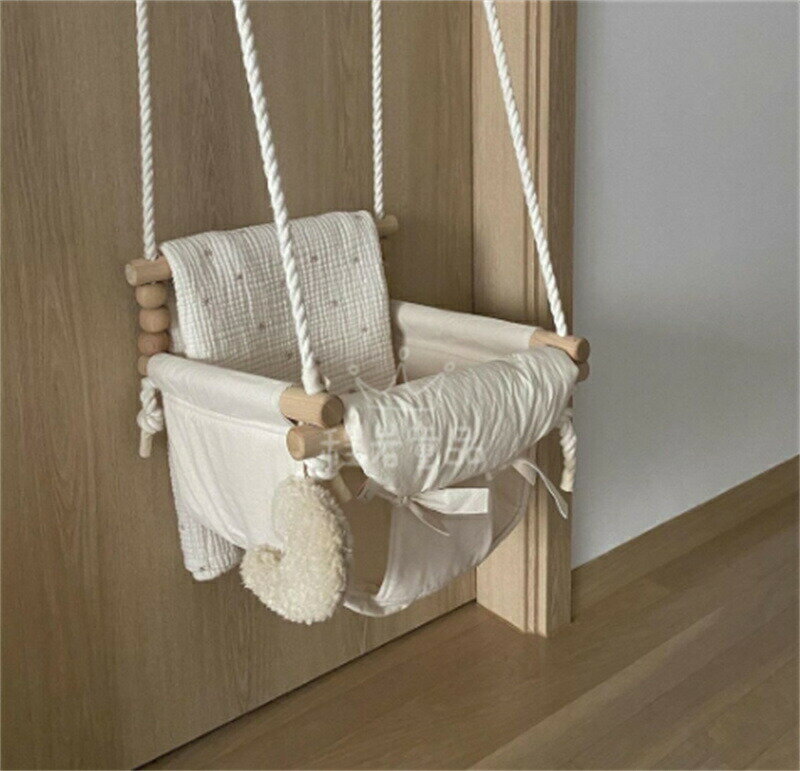 ブランコイス おしゃれ 可愛い 使いやすい 北欧風 天然木材製 職人手作り 布シート こどもブランコ 屋内 取り付け ブランコチェア スイングブランコ 子供用ブ...