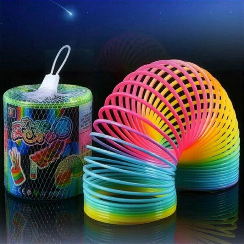 キッズマジックレインボーサークルスプリングなレインボーコイルマジックスプリングトイ 男の子と女の子への素晴らしいギフト おもちゃ バネ サイズ 9cm x 8....