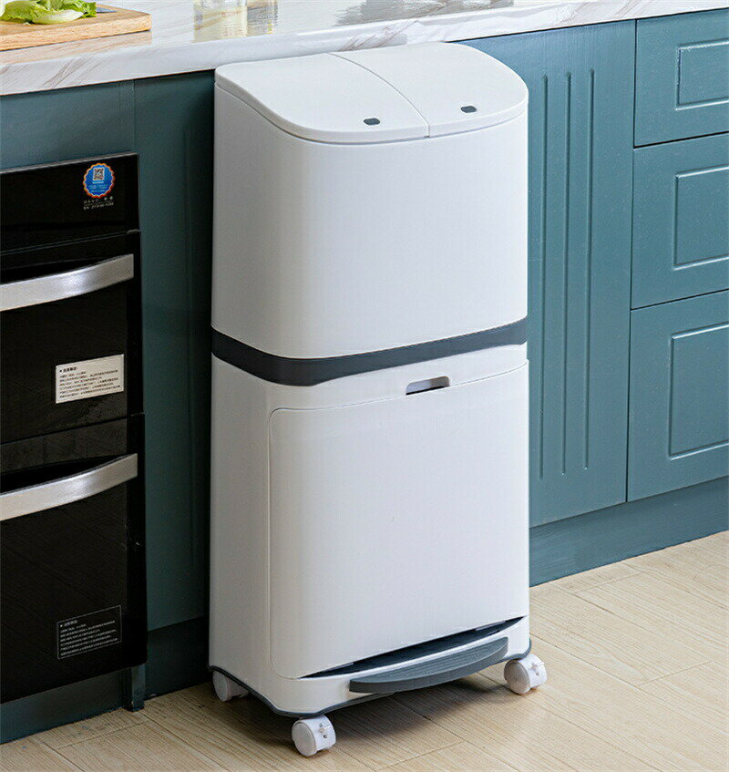 ゴミ箱 45L袋可 45リットル袋可 おしゃれ フロントオープン 分別 ダストボックス 積み重ね キッチン スリム シンプル 大容量 ふた付き 縦型 カウンター下