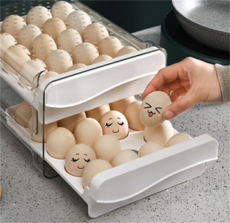 卵ケース 卵入れ 冷蔵庫用 蓋付き 40個収納 クリア 卵入り 縦置き 卵 収納ホルダー たまごケース 玉子 ボルダー 割れ防止 省スペース 卵収納 キッチン用品