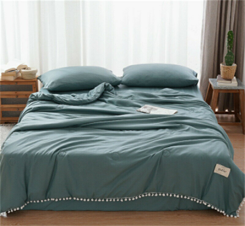 夏布団 洗える 掛け布団 夏ふとん 洗濯機 肌掛け布団 150*200cm 可愛いポンポン付き 肌布団 キルトケッ..