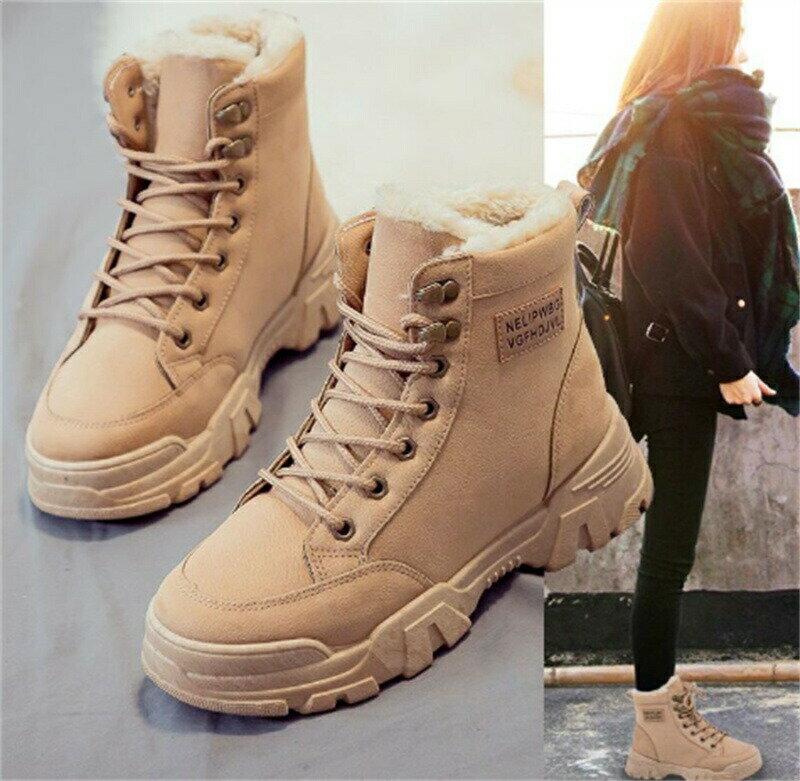 裏起毛 スノーブーツ レディース 滑らない 防水 レースアップ ショートブーツ ミドル丈 ブーツ 編み上げ 防寒 厚底 冬 シューズ 靴 スノーシューズ ペタンコ ローヒール ショートブーツ 裏ボア ウィンターブーツ 軽量 履きやすい