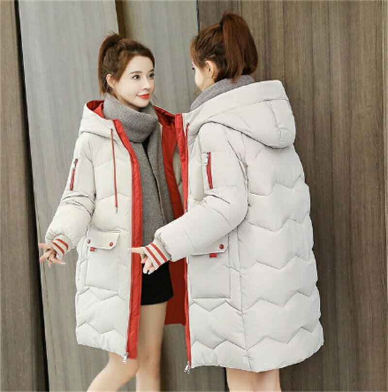 Rakuten - アウター 中綿コート 中綿ジャケット レディース 韓国風 ゆったり 冬コート ロングジャケット 冬服 コート アウター　ジャケット レディースコート 中綿アウター シンプル　カジュアル おしゃれ 防寒 冬アウター シンプル ファッション