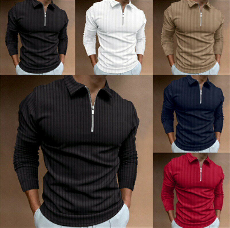 カットソー メンズ ドライ ストレッチ ハーフジップ ポロシャツ 吸汗速乾 長袖 tシャツ ロンT