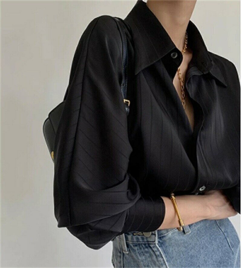 【送料無料】ブラウス レディース 春夏 長袖ブラウス オシャレ オフィス 40代 30代 50代 20代 通勤 OL 韓国風 シフォン ブラウス 大人 無地 ブラウス シャツ ストライプ 着痩せ 大人 高品質 トップス 4色