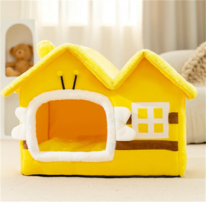 ペットハウス ベッド 冬 猫 ハウス ペットベッド 室内用 犬小屋 三角屋根 ペットハウス 犬 猫 小屋 屋..