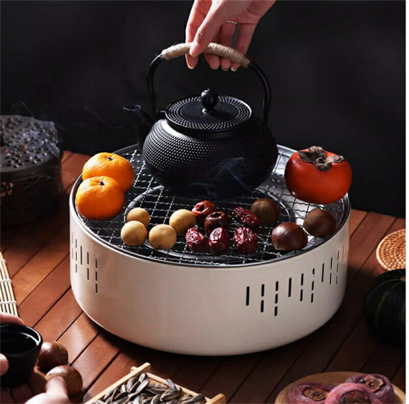 チャコールグリル バーベキューグリル 卓上グリル 小型バーベキューグリル アウトドアオーブン チャコールグリル 韓国炭焼き器 キャンプ用品 2〜6人用 バーベキ...