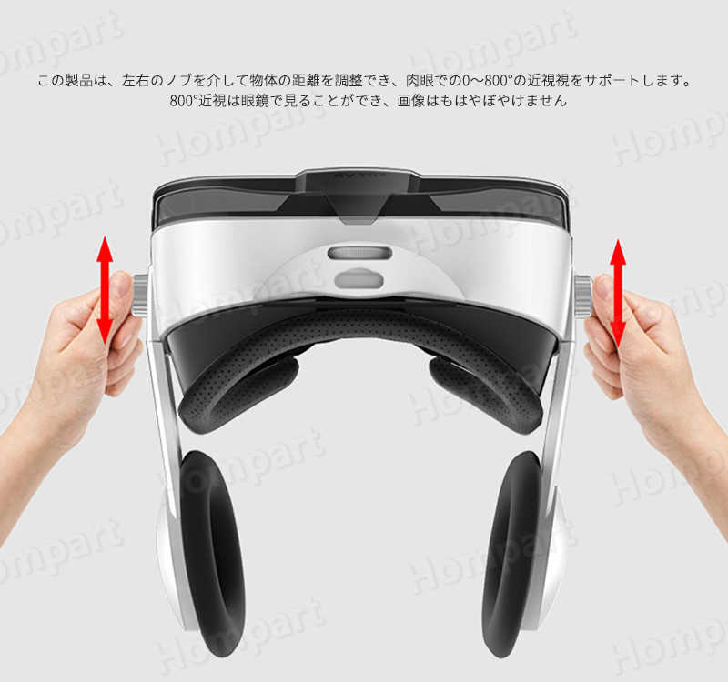 お買い物マラソン【P5倍】最新型 VRゴーグル VRヘッドセット iPhone androidスマホ用 ヘッドホン付き一体型 3D VRグラス メガネ 動画 ゲーム コントローラ 受話可能 4.0?6.9インチのスマホ対応