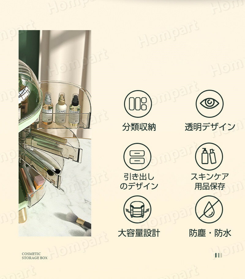 メイクボックス 大容量 持ち運び 化粧品収納ボックス メイクケース メイクポーチ ...