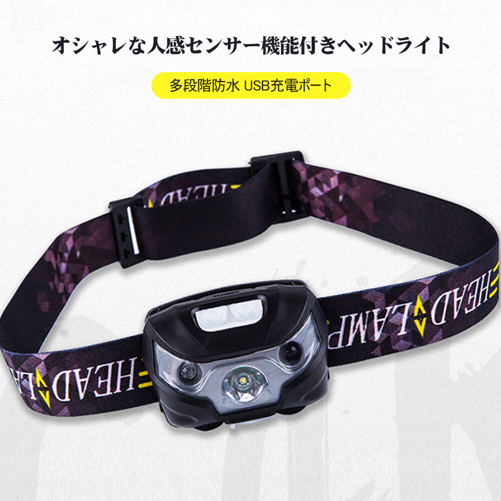 ITEM INFORMATION LEDヘッドライト懐中電灯 作業灯オシャレな人感センサー機能付きヘッドライト多段階防水USB充電ポート LEDヘッドライト懐中電灯 作業灯オシャレな人感センサー機能付きヘッドライト多段階防水USB充電ポート高発揮度の昼白色LEDライト動長時間使用可能 ルーメン 200LM 型番 DF666 バッテリー容量 1200mAh 6-8時間 充電時間 6-8時間 照明時間高輝度 5時間 低輝度11時間 重さ 70g 特徴 強弱オートセンサースイッチ、定電流源、SOS