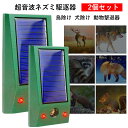 お買い物マラソン【P5倍】2個セット 屋外動物駆逐器 LEDライト ソーラー狼駆逐器 超音波ネズミ駆逐器 鳥除け 犬除け 猫よけ 強力 超音波動物駆逐器 害獣撃...
