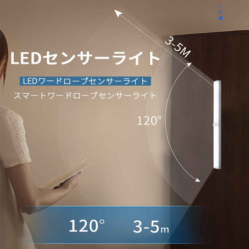 お買い物マラソン【P5倍】人感センサーライト 屋内 USB LEDライト 感知式 照明 人感 センサーライト 充電式 LEDセンサーライト 人感センサー ライト 防災グッズ 屋外 室内 小型 玄関 クローゼット 廊下 防災グッズ 防災対策